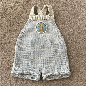 WILD WAWA Knitted Baby Romper with Number 1 Patch Sz:3-6 Months